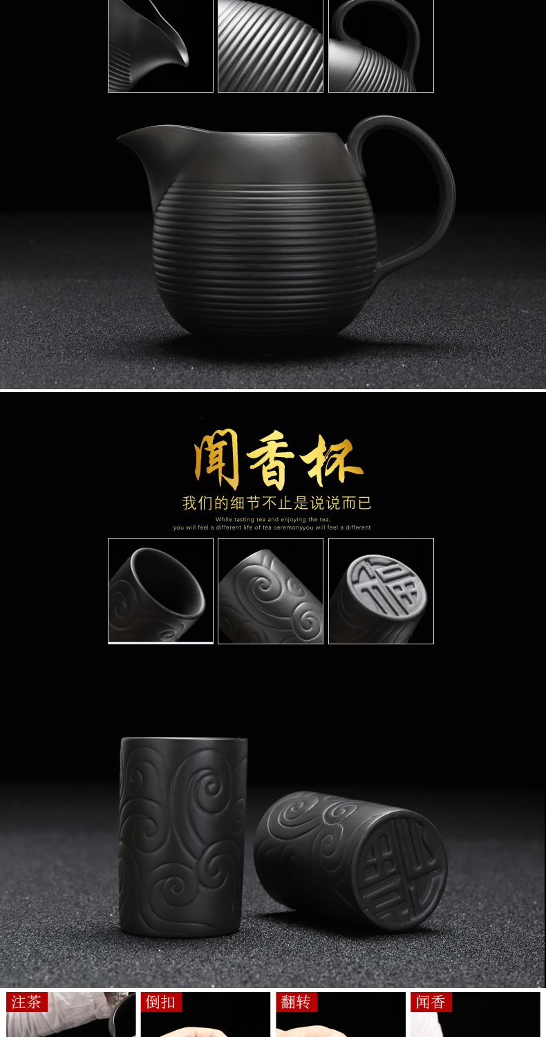 Recreational product manual pure silver 999 purple sand tea sets xi shi pot of tea cups of a complete set of household kung fu tea set