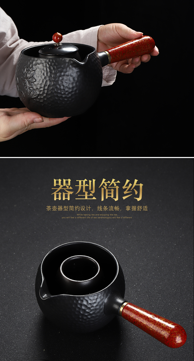 Recreational product lacquer ware jingdezhen tea service manual colored enamel Chinese lacquer side put boiling kettle ceramic electric TaoLu tea