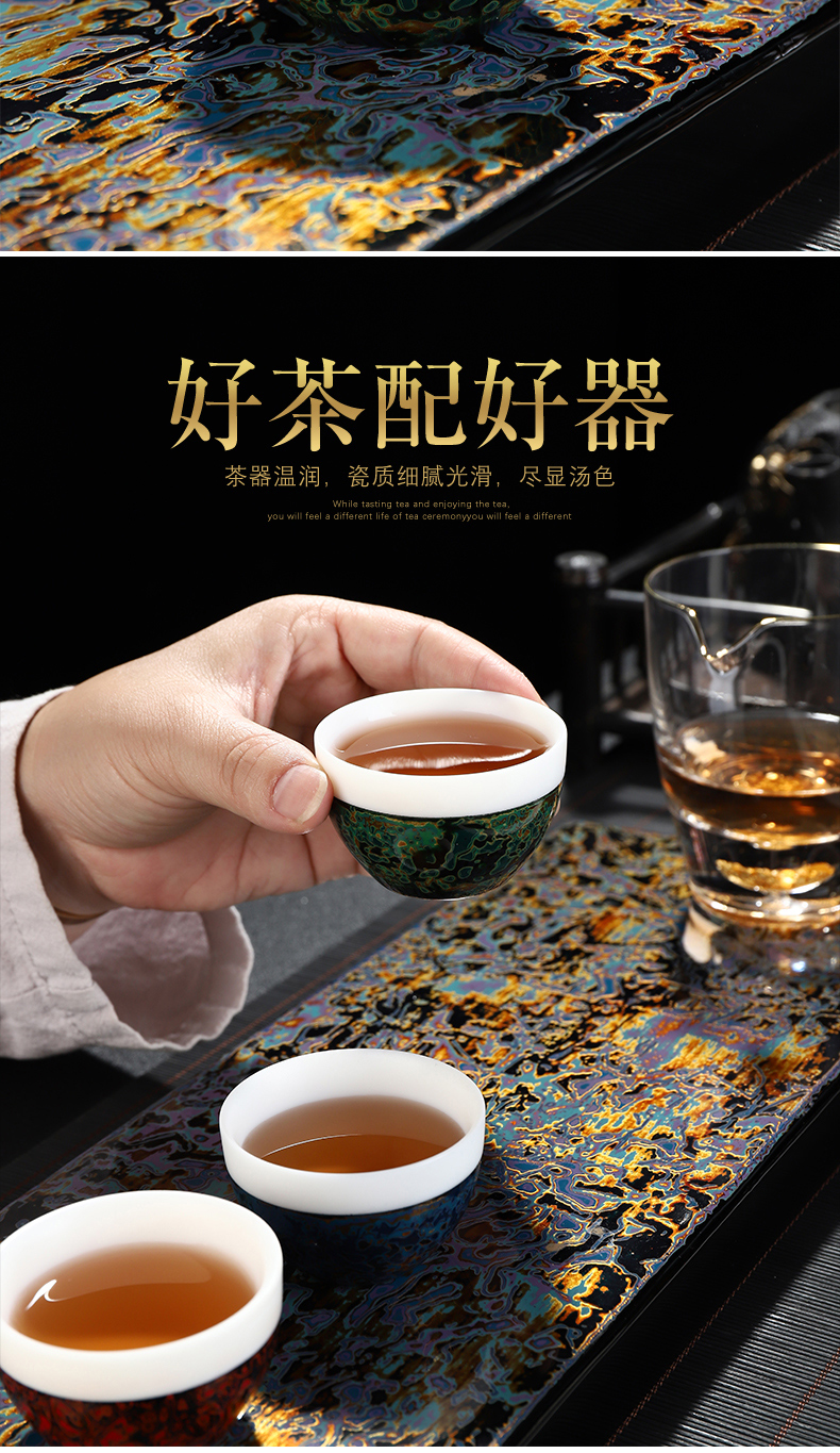 Recreational product lacquer Chinese suet jade white porcelain masters cup traditional checking Chinese lacquer cups sample tea cup