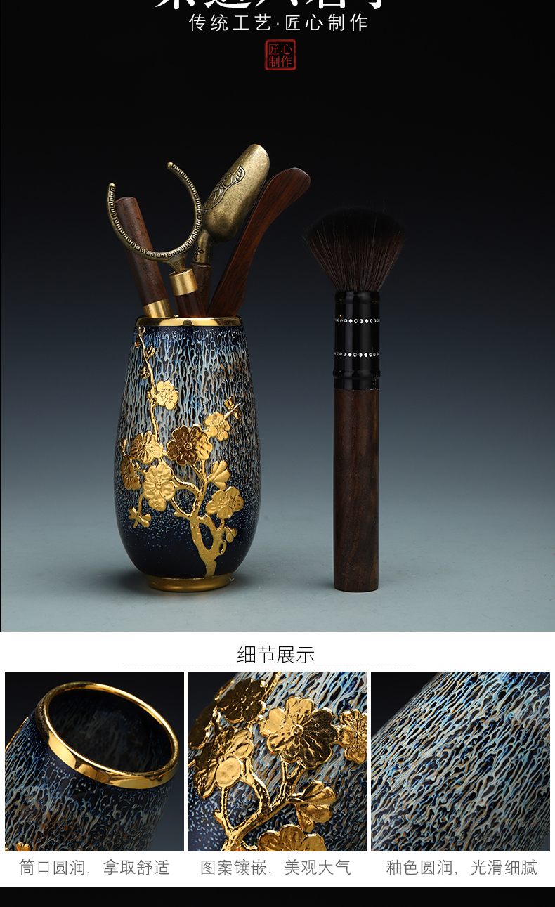 Recreational product an inset jades kung fu tea set jingdezhen ceramic inlaid with silver dragon teapot teacup tea taking the whole household