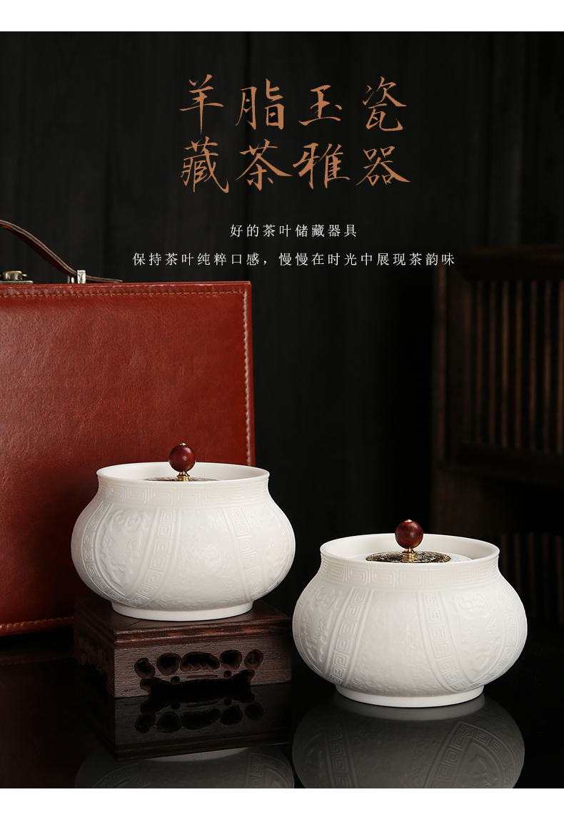 Recreational product silver dragon ceramic seal pot pu 'er tea jar small tea bucket of household packaging gift box POTS