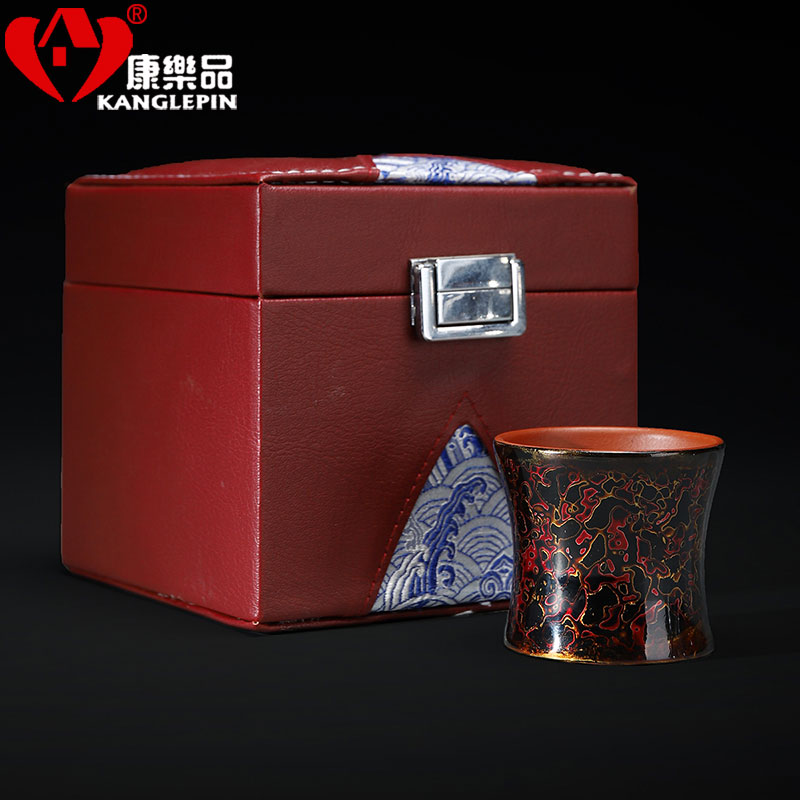 Recreational product lacquer tea Chinese violet arenaceous kung fu tea cups manual Chinese lacquer master cup single CPU ceramic sample tea cup