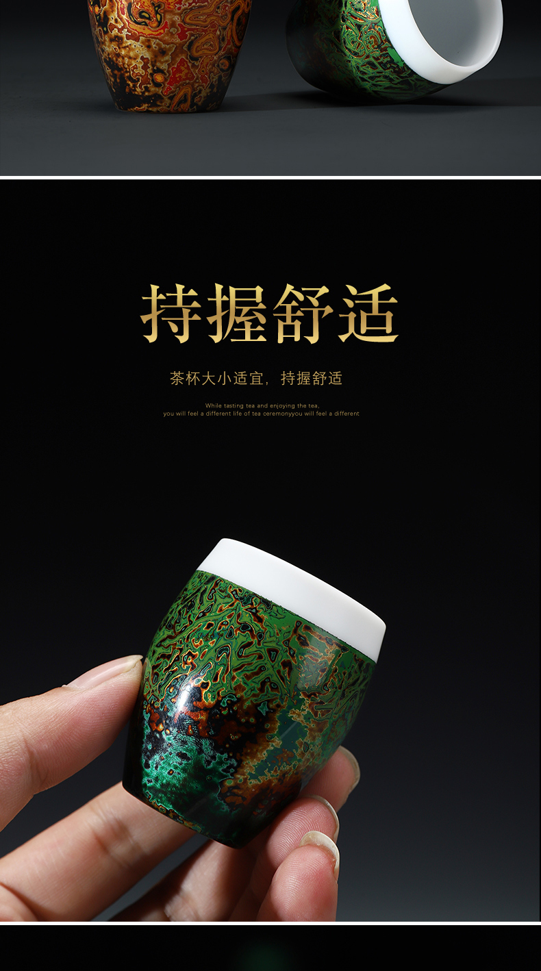 Recreational product lacquer creative manual Chinese lacquer master cup single CPU suet jade white porcelain ceramic household sample tea cup