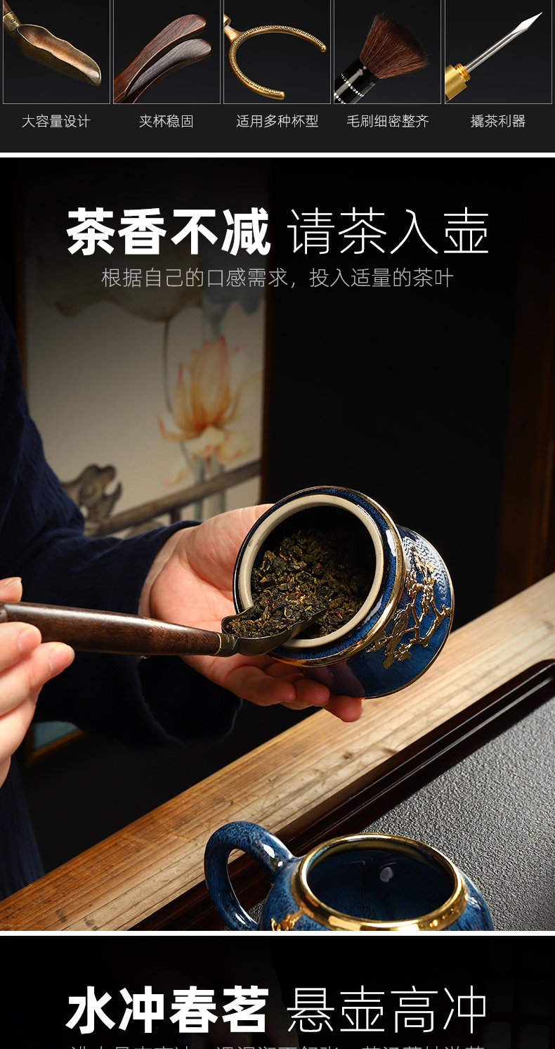 Recreational product an inset jades built lamp that kung fu tea set jingdezhen teapot home sitting room tureen tea cups