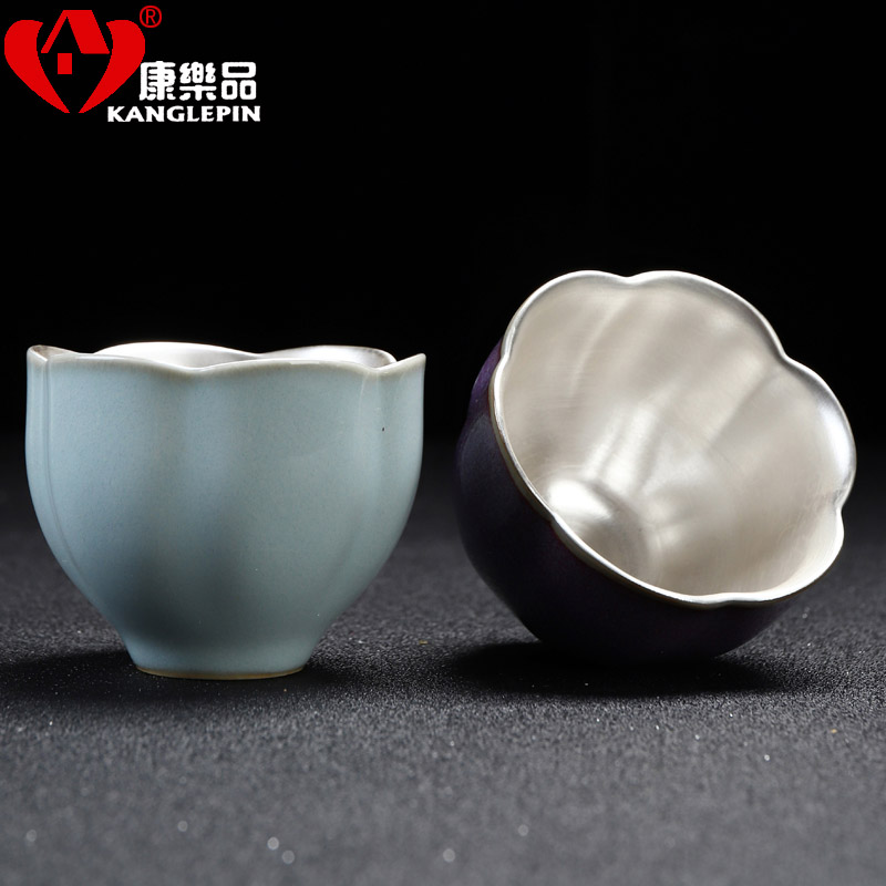 Recreation quality 999 sterling silver cup of household ceramic cups ru up market metrix who cup single CPU kunfu tea cup tea sets
