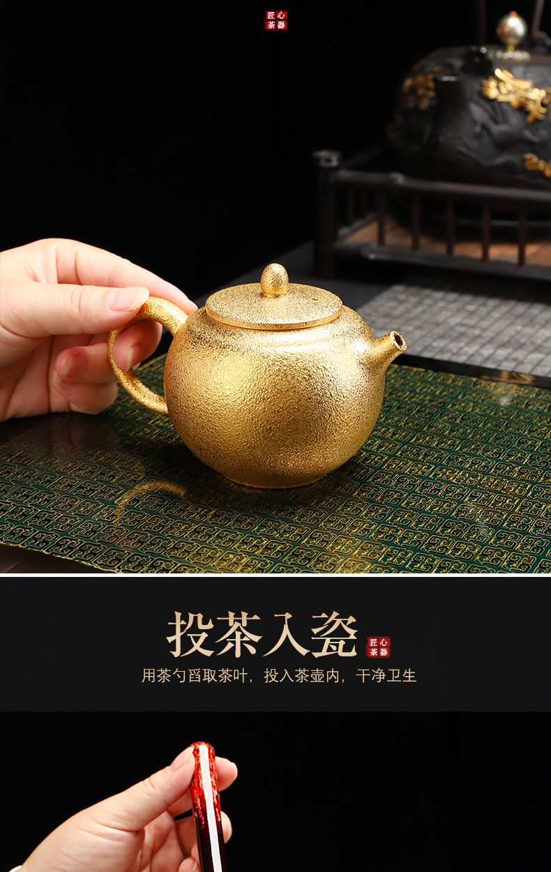 Recreational products checking violet arenaceous gold little teapot office home tea, kungfu tea set personal single pot