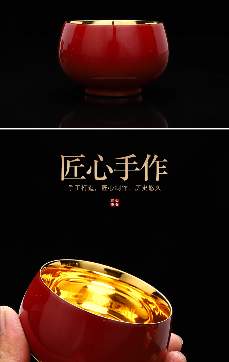 Recreational product restoring ancient ways is a zen fine gold 24 k gold Buddha master cup ceramic household kung fu tea tea sets, small single CPU