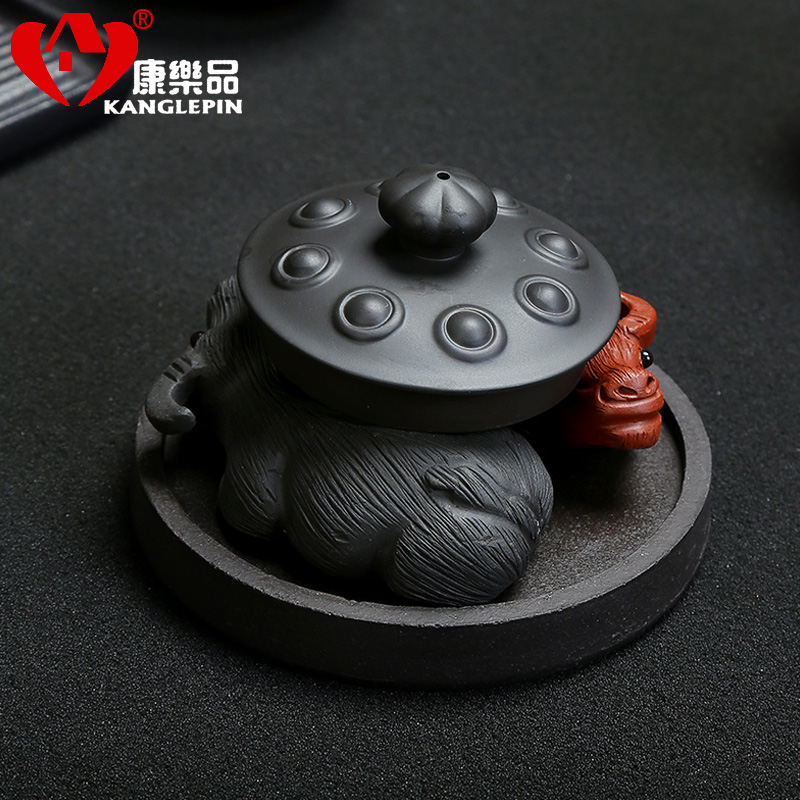 Recreational product pet furnishing articles buffalo yixing purple sand tea to keep play move process tea pet cattle turned things around tea
