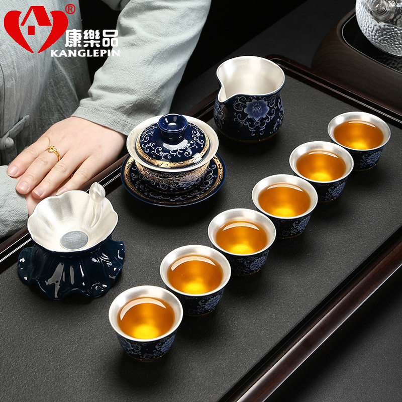 Leisure products office living room complete set of kung fu teacup tea set cover cup household ceramic justice cup tea set set