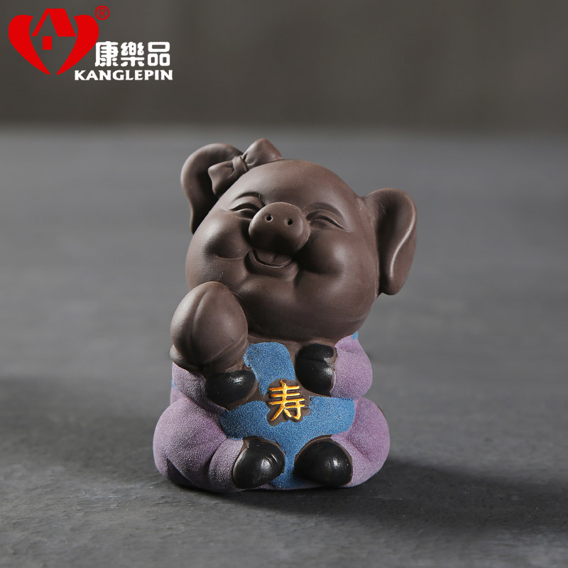 Recreational product wufu pig violet arenaceous fine tea pet fortune ceramic that occupy the home furnishing articles, lovely pig eight quit to tea accessories