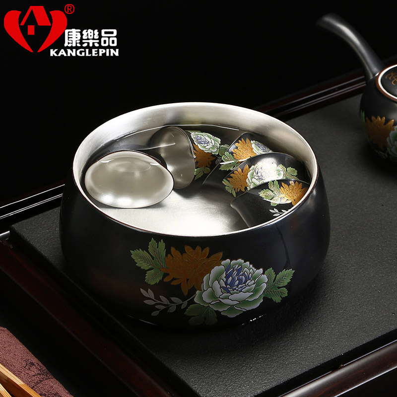 Recreational product silver wash to the ceramic tea set 999 tea tea taking simple Chinese washing water jar kung fu tea accessories household