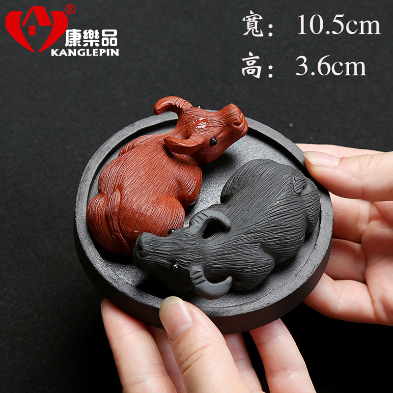 Recreational product pet furnishing articles buffalo yixing purple sand tea to keep play move process tea pet cattle turned things around tea