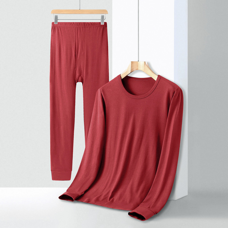 Men's Autumn Thermal Underwear Set, Pure Cotton, Warm, Plus Size, Loose Fit, Base Layer for the Year of Birth
