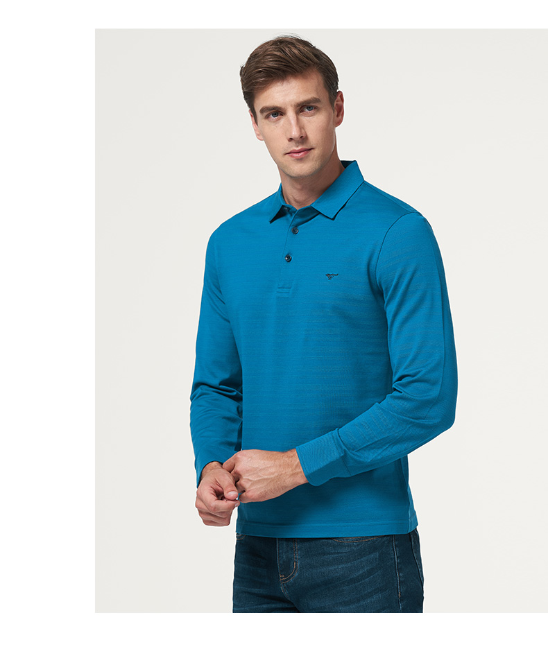 Áo thun dài tay bảy con sói 2018 mùa thu mới trẻ trung và trung niên áo sơ mi nam POLO xu hướng quần áo nam aso polo