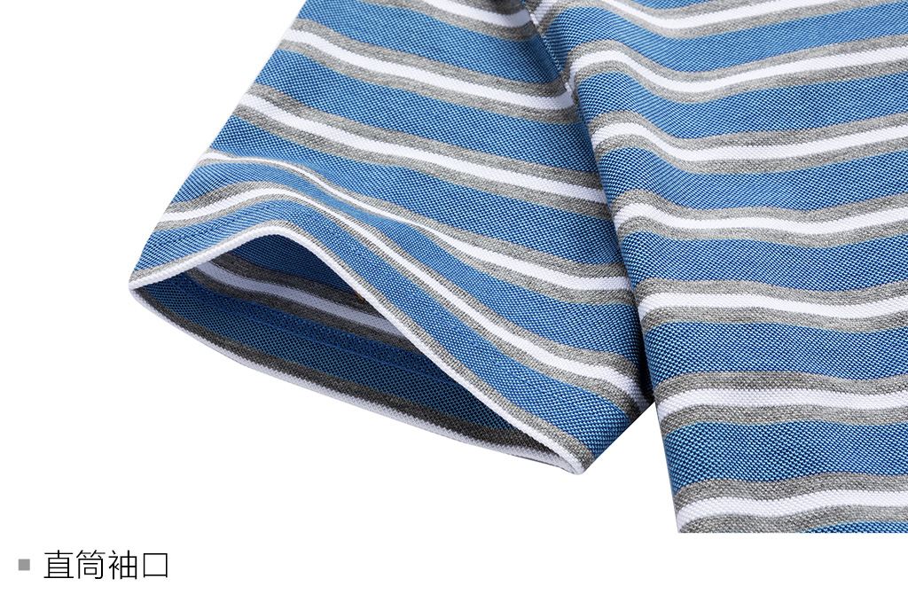 Bảy con sói áo thun ngắn tay nam Màu xanh trung niên vạt áo thời trang sọc POLO Áo sơ mi cotton nam Mercerized Quần áo mùa hè Sản phẩm mới áo polo