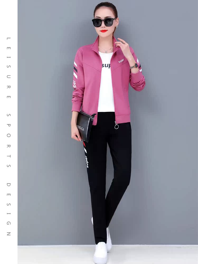 Casual wear sports clover suit women's three-piece suit 2022 new spring and autumn loose large size women's western style sweater