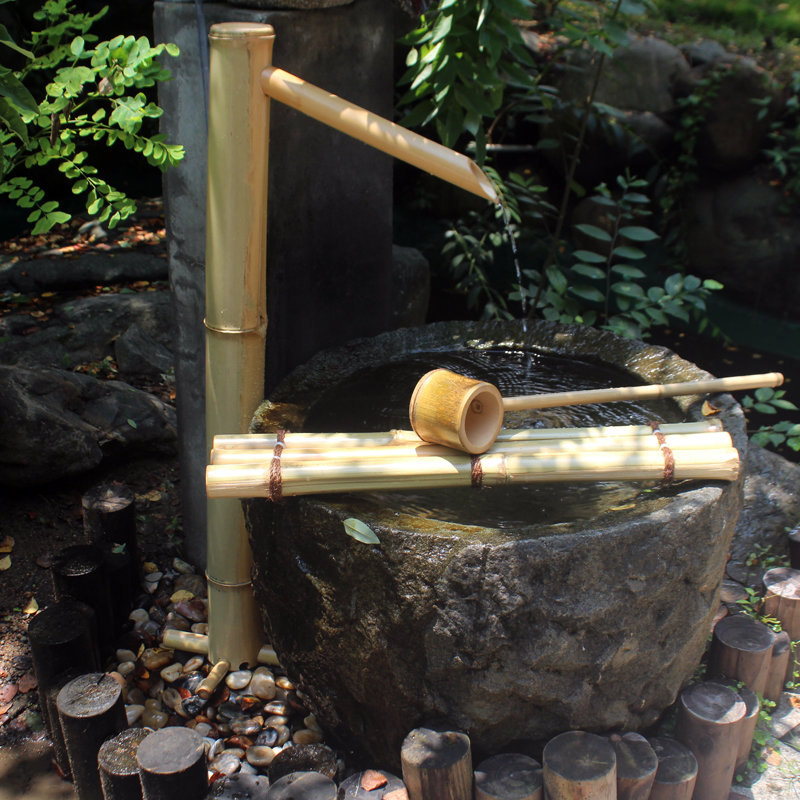 Bamboo Standing Add Water Throng water Watering Water Landscape Sprinkler Head Monk All Fountain Waterscape Gardening Day Style Spoiler