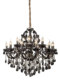 Black European-Style Crystal Chandelier, Living Room Lamp, Luxurious and Elegant, Bedroom Dining Room Candle Lamp, Villa Clubhouse Cafe Lamp