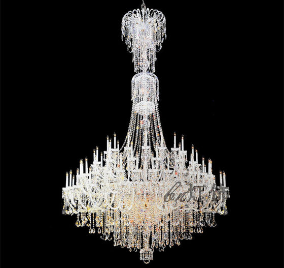 European-Style Crystal Chandelier for Duplex Living Room, Candle Lamp for Hotel Lobby, Luxurious and Grand Staircase Chandelier for Villa