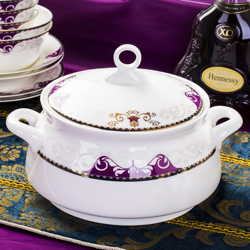 Jingdezhen porcelain bowl 60 skull dishes suit household Korean combination use of creative gift set tableware bowls