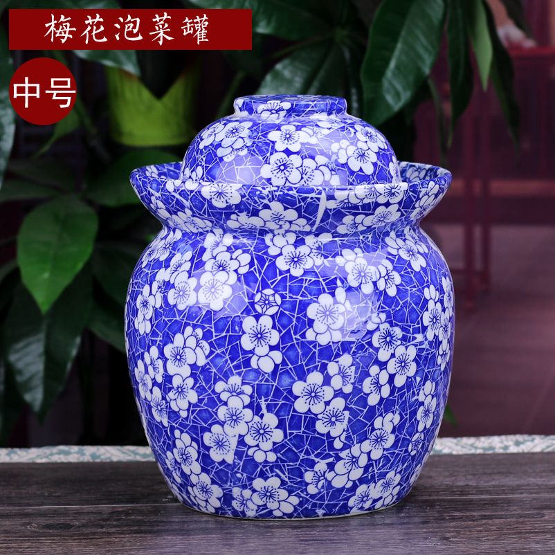 Jingdezhen ceramic pickle jar pickle jar airtight storage tank sichuan pickles lead - free double pickle jar