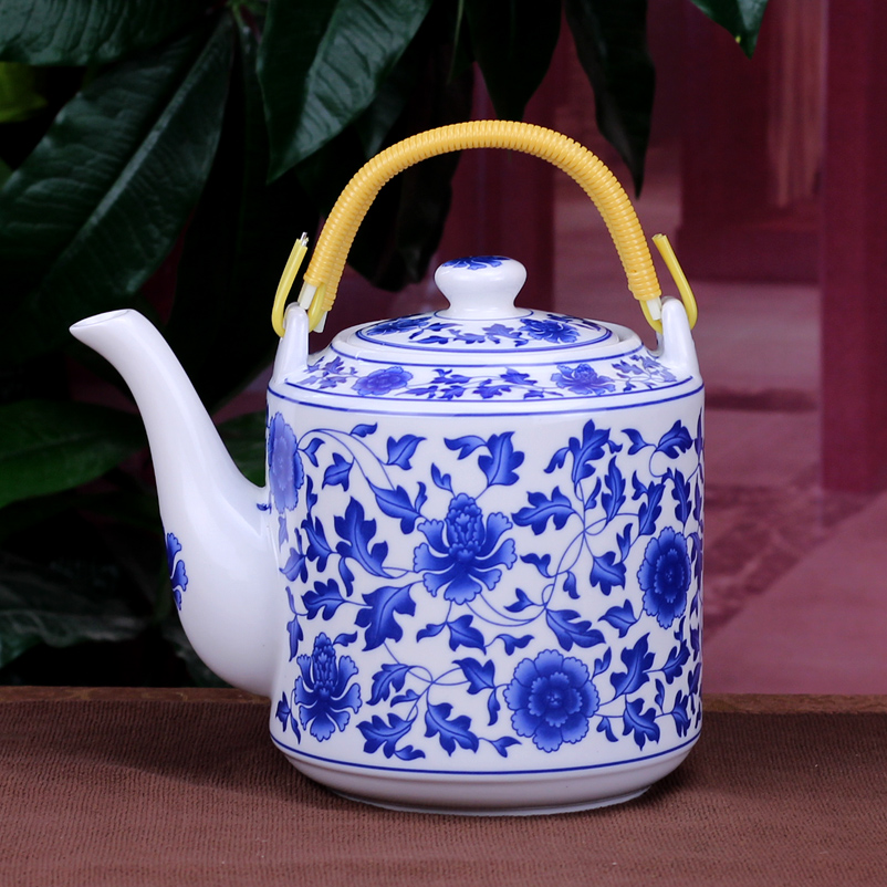 Jingdezhen ceramic teapot high - capacity hotel cool kettle king cold bottle green girder teapot kettle