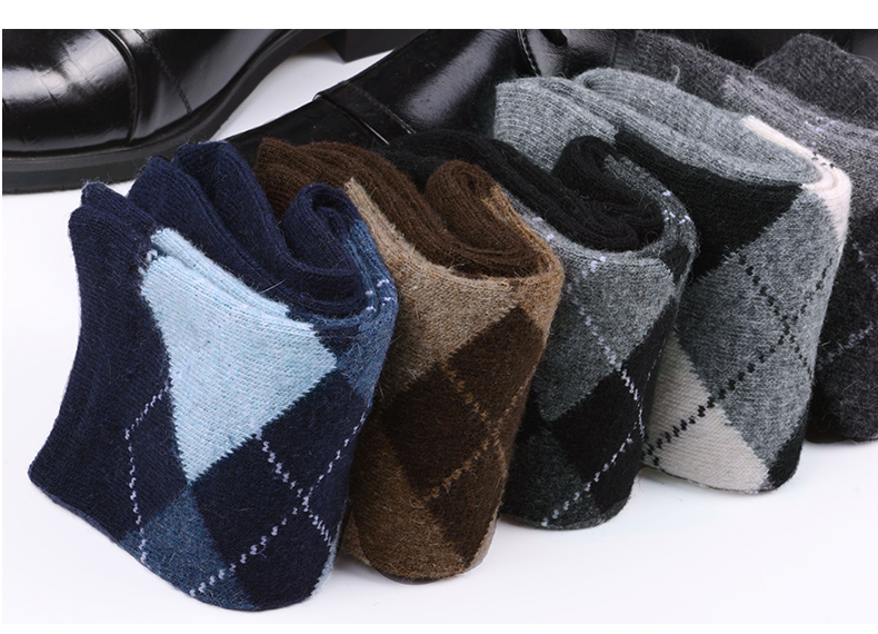 Vớ len nam mùa đông dày ấm trong vớ ống khử mùi Langsha vớ nam mùa đông thỏ len vớ cotton vớ vớ cao cổ