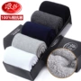 Langsha vớ nam cotton dày ấm mùa đông khăn siêu dày cộng với ống nhung mùa đông vớ đen vớ cotton - Vớ bông shop bán tất nam nữ