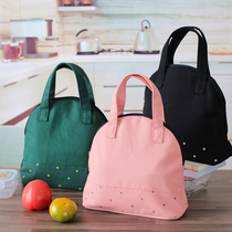 Lunch box bag cute handbag portable lunch bag female work large canvas portable file bag Joker Japanese