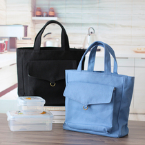 Work lunch box bag canvas portable bag for men and women portable cute waterproof lunch bag Joker ins large