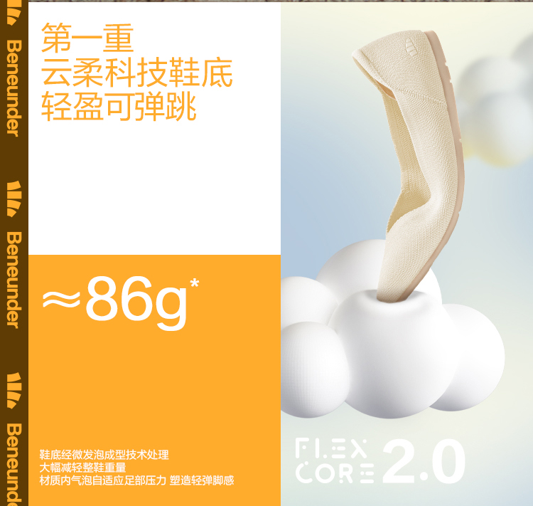 Beneunder 蕉下 蛋卷鞋 浅口软底单鞋  软弹轻便不累脚 图4