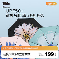 Banana six out Parasol Female sunscreen UV protection black umbrella double black umbrella double black umbrella