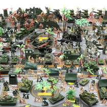 Soldats War II Tanks Aircraft Missiles Chariots War Soldiers Petty People Sandpan Model Scene Toys