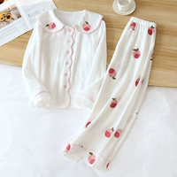 Большой лацкат два персика, набор пряжи креповой пряжи, штаны с широкими ногами в девять очков