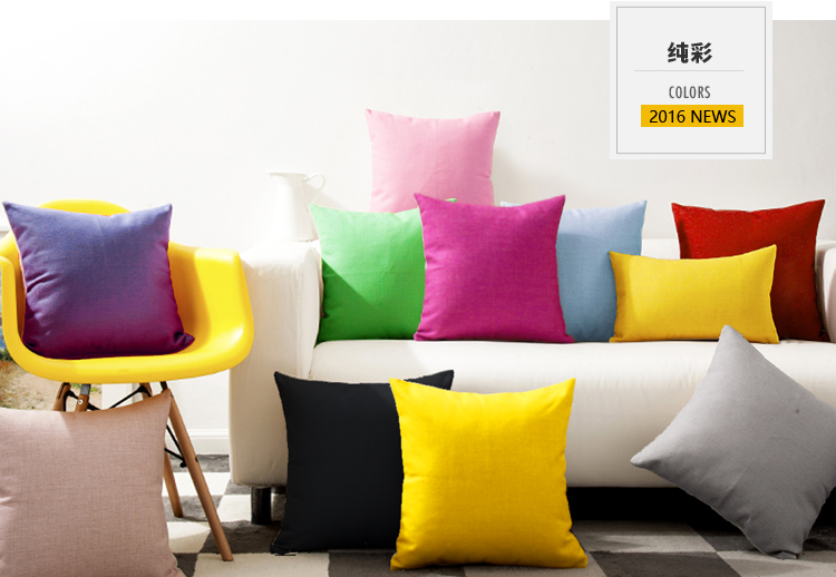 Đơn giản hiện đại rắn màu gối bông dày đệm màu bao gồm lõi sofa gối giường xe thắt lưng gối gối tựa văn phòng