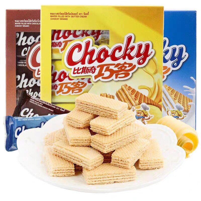 4 boxes Thai Chacky Bischic Biscuits Cream Milk Chocolate Taste Cookies 384g
