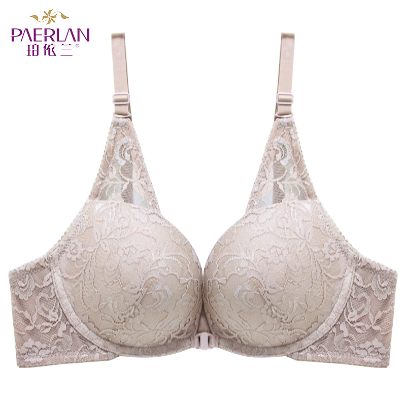 Periland trước khóa không vòng thép womens áo ngực mùa hè ngực nhỏ dày thu thập sexy ren cạnh U-hình đồ lót đẹp trở lại.