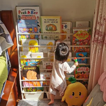 Children's bookshelf landing baby picture book rack toy storage rack finishing cabinet artifact iron art economical household