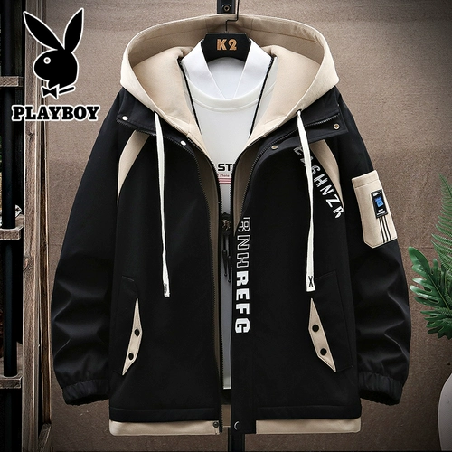 Playboy, демисезонная универсальная осенняя куртка для отдыха с капюшоном, оверсайз