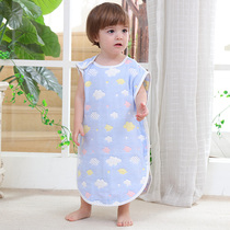 Gauze sleeping bag Baby spring and autumn and summer thin baby children cotton vest type children anti-kick artifact four seasons