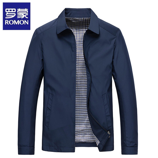 Romon Spring and Autumn Jacket for Men, Young and Middle-Aged, Business Thin Style, Simple and Versatile, Casual Executive Jacket