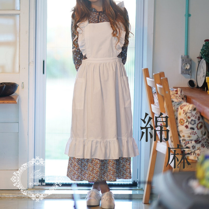 Korean version of the long knee Olivia Angel ins retro French cute princess maid florist apron
