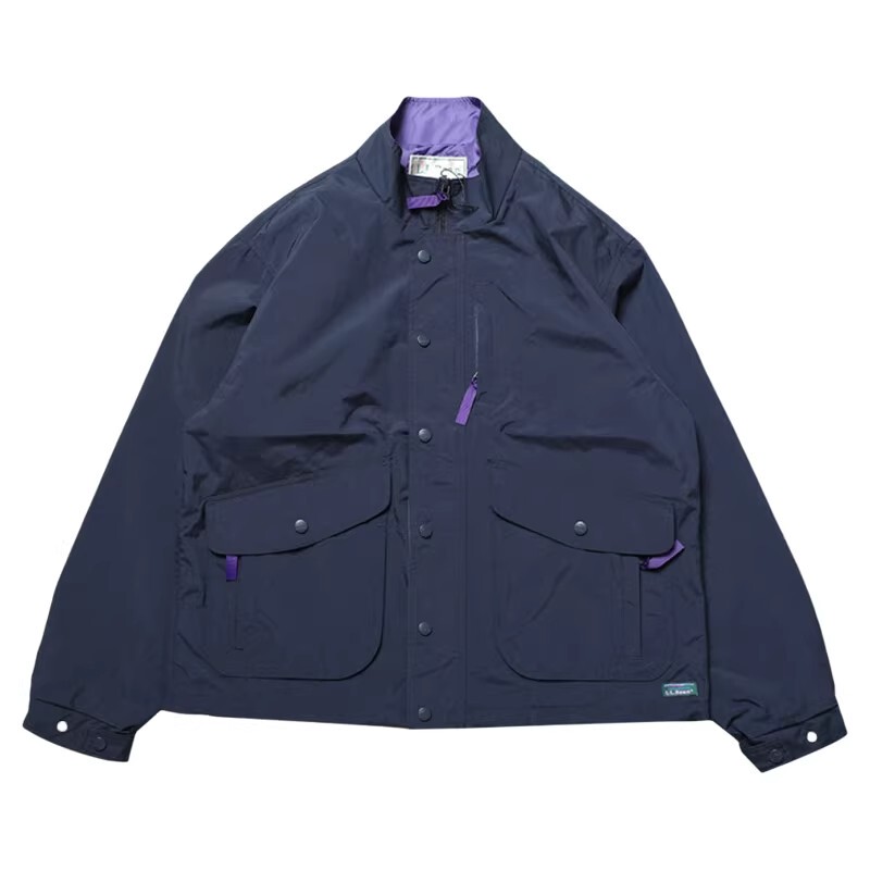 L.L.Bean Windy Ridge Jacket Nylon Waterproof Oversized Pocket Stand Collar Jacket for Men and Women