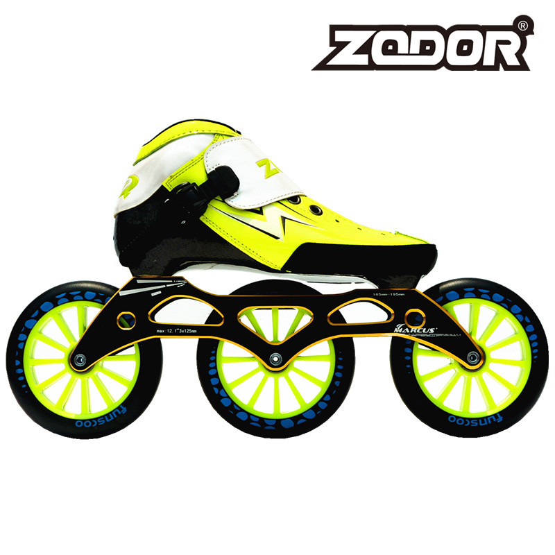 Clear Cargo Special Price Zooeing 3 Wheels Speed Skating Shoes Race Speed Shoes Marathon Large Three-wheeled Skates Adults Direct Platoon Skate