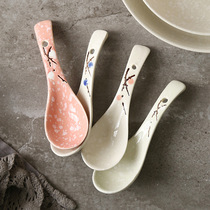 Day-style small number of soup spoons home ceramic spoon porcelain spoon Porcelain Spoon Rice Spoon for a tablespoon of soup spoon The large number of soup spoons