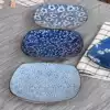 Japanese style creative square 7 inch plate Household square ceramic plate Shaped square plate Shallow plate Flat plate plate
