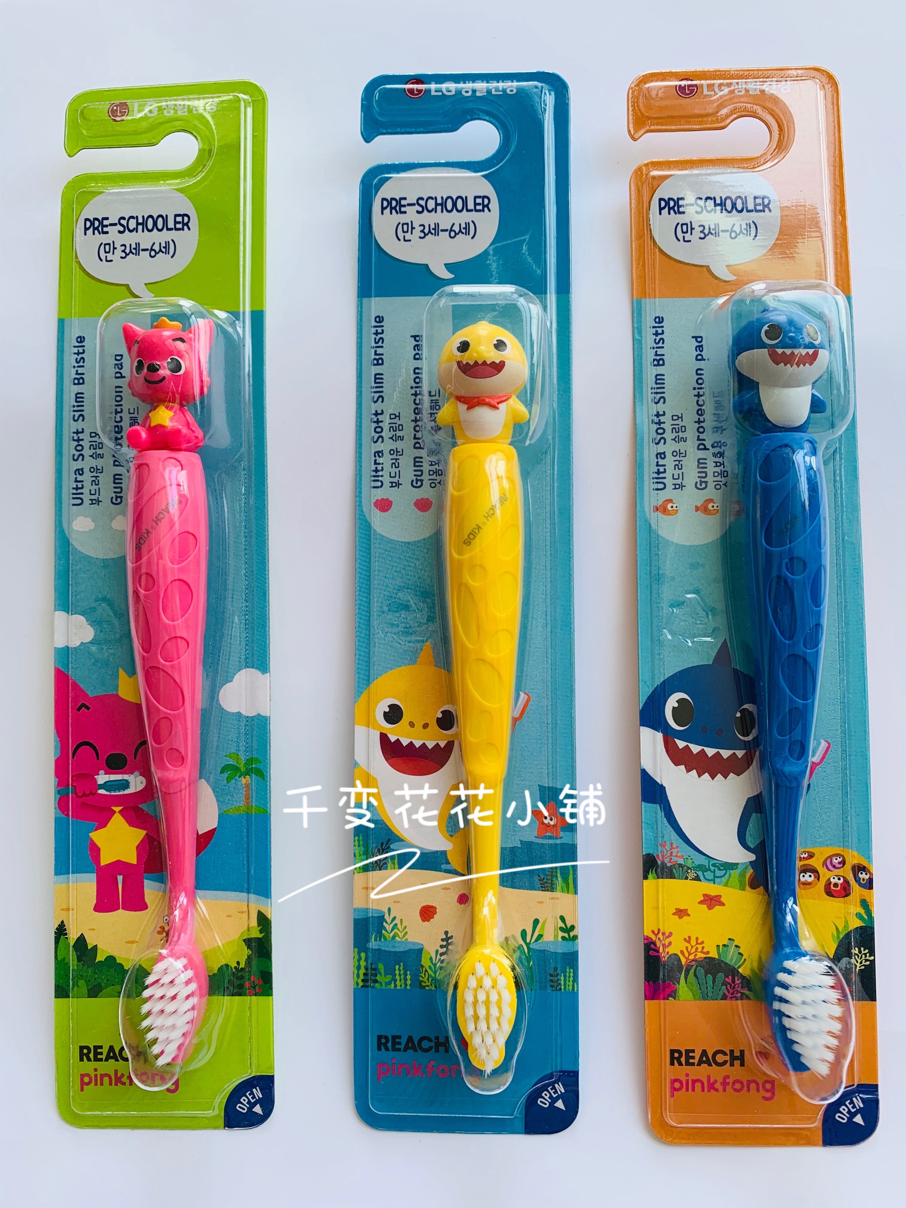 Spot Touch Fox Pinkfong Shark Family Baby Toothbrush Soft Hair 3-6 Year Old Tooth Protection Toothbrush