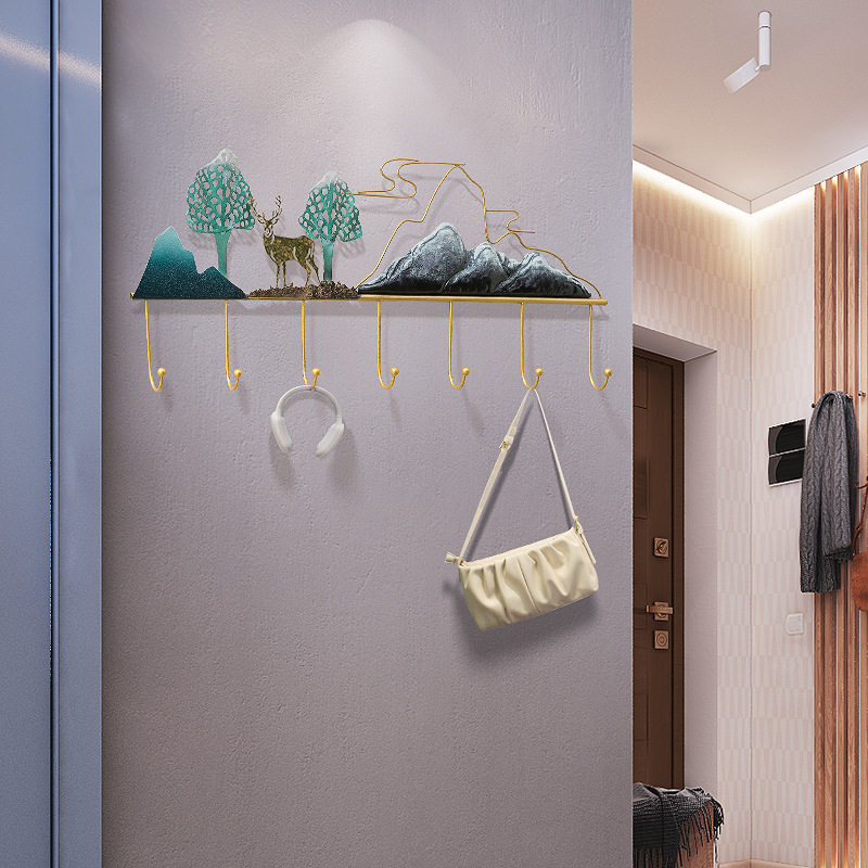 Modern European-style creative pendant door wall free punching decoration door behind the living room bedroom porch decorative hook