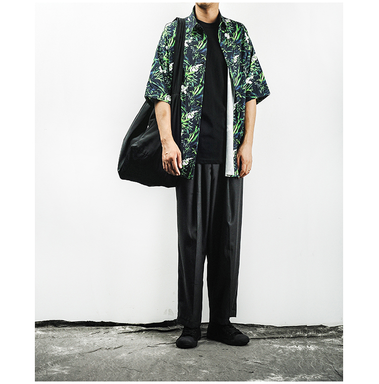 ATBLAB Pháp Double Pleat Quần ống rộng Quần may cổ điển Loose Straight Quần dài Drapery Casual Quần quần short nam