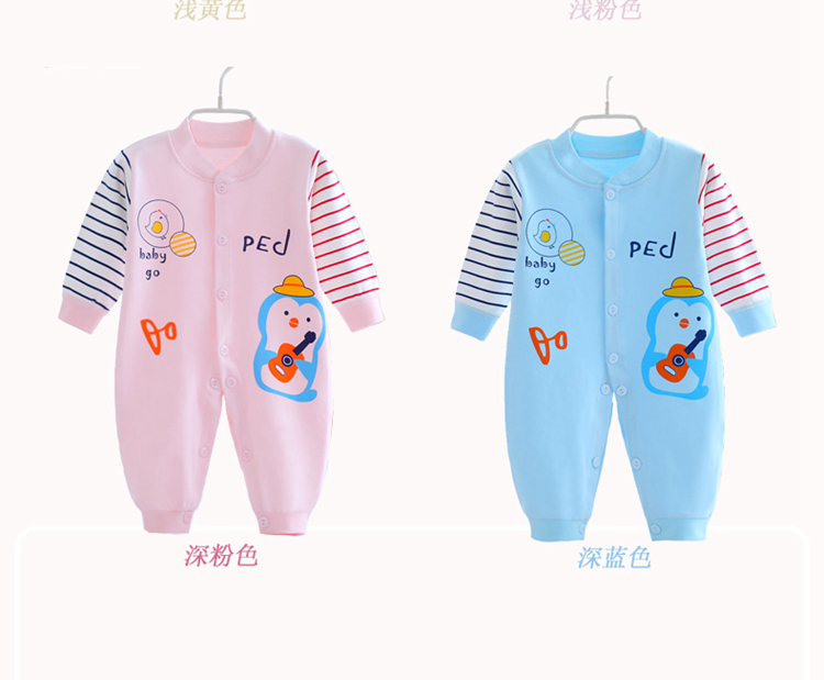Quần áo bé Xiêm xuân hè thu đông Quần áo bé gái 0 cotton 6 áo dài tay 1 tuổi nam sơ sinh romper 3 tháng sleepsuit trẻ em
